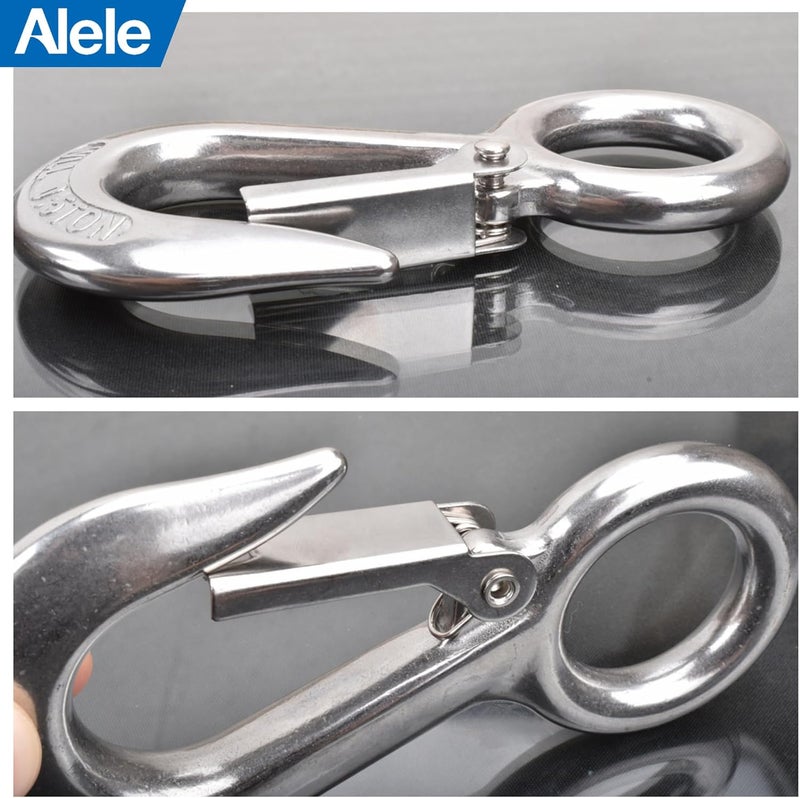Alele 2Pack 0.5T Crane Scale Grab Hooks,Slip Hooks,Stainless Steel Lifting Hook Rigging Accessory - Image 4